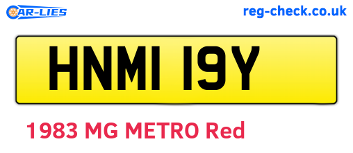 HNM119Y are the vehicle registration plates.