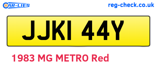 JJK144Y are the vehicle registration plates.