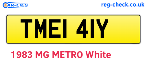 TME141Y are the vehicle registration plates.