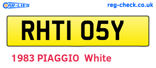 RHT105Y are the vehicle registration plates.