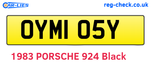 OYM105Y are the vehicle registration plates.