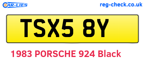TSX58Y are the vehicle registration plates.