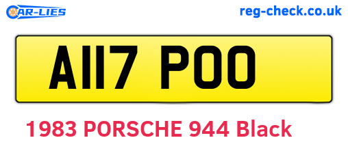 A117POO are the vehicle registration plates.