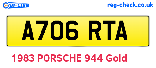 A706RTA are the vehicle registration plates.