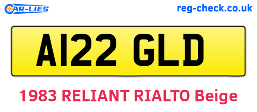 A122GLD are the vehicle registration plates.