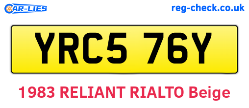 YRC576Y are the vehicle registration plates.