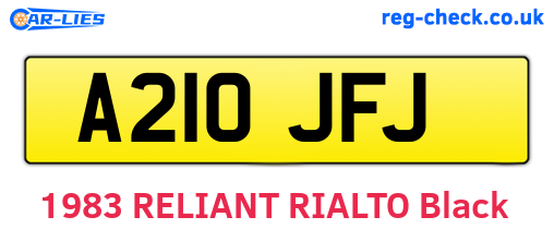 A210JFJ are the vehicle registration plates.