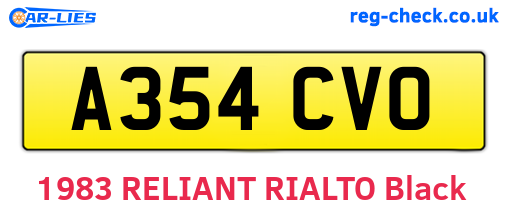 A354CVO are the vehicle registration plates.