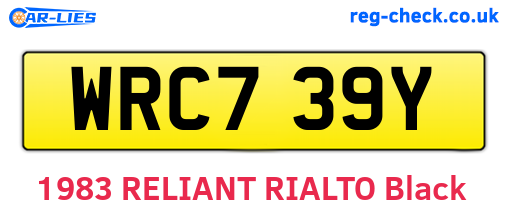 WRC739Y are the vehicle registration plates.