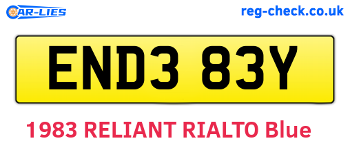 END383Y are the vehicle registration plates.