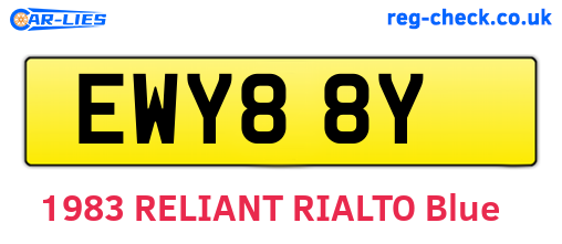 EWY88Y are the vehicle registration plates.