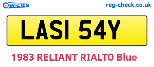 LAS154Y are the vehicle registration plates.