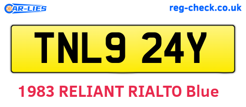 TNL924Y are the vehicle registration plates.