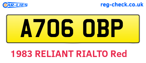 A706OBP are the vehicle registration plates.