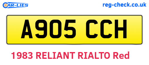 A905CCH are the vehicle registration plates.