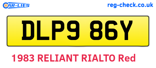 DLP986Y are the vehicle registration plates.