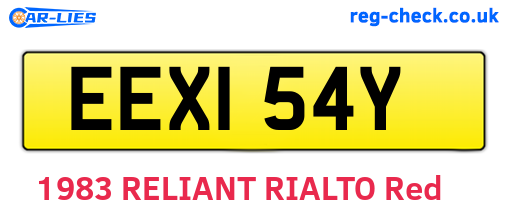EEX154Y are the vehicle registration plates.