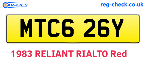MTC626Y are the vehicle registration plates.