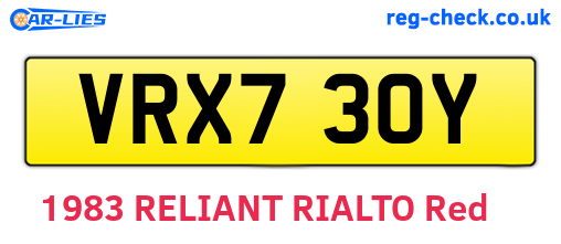 VRX730Y are the vehicle registration plates.