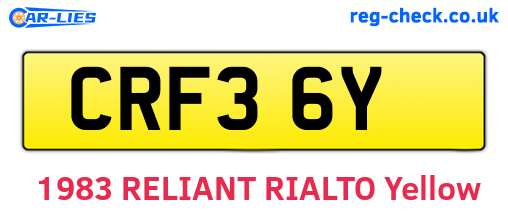 CRF36Y are the vehicle registration plates.