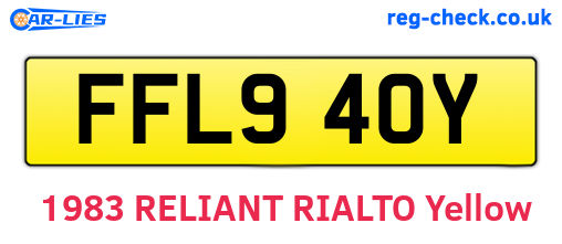 FFL940Y are the vehicle registration plates.