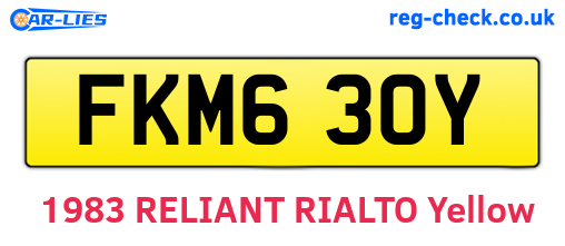 FKM630Y are the vehicle registration plates.