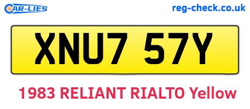 XNU757Y are the vehicle registration plates.