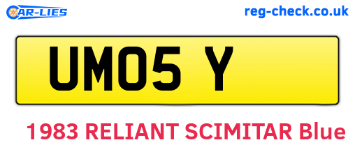 UMO5Y are the vehicle registration plates.
