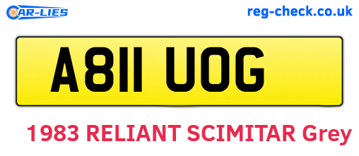 A811UOG are the vehicle registration plates.