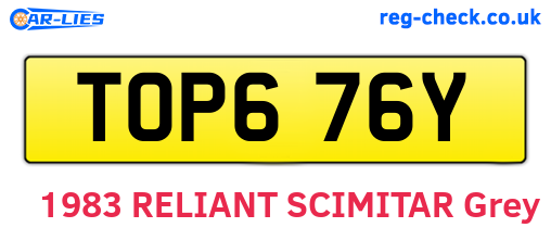 TOP676Y are the vehicle registration plates.