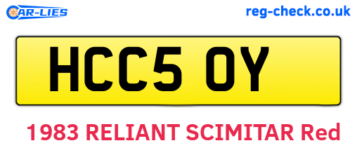 HCC50Y are the vehicle registration plates.