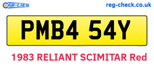 PMB454Y are the vehicle registration plates.
