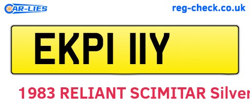 EKP111Y are the vehicle registration plates.