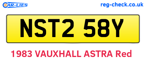 NST258Y are the vehicle registration plates.