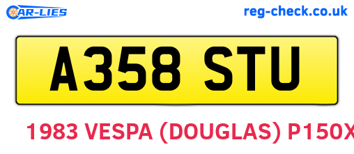 A358STU are the vehicle registration plates.
