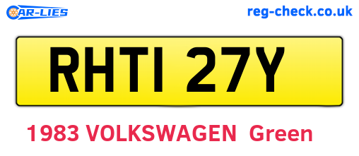 RHT127Y are the vehicle registration plates.