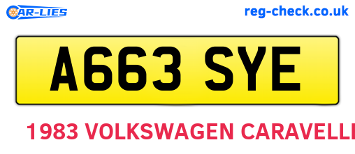A663SYE are the vehicle registration plates.