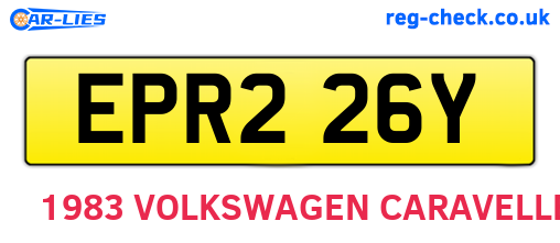 EPR226Y are the vehicle registration plates.