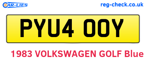PYU400Y are the vehicle registration plates.
