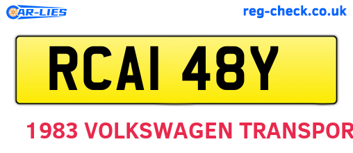 RCA148Y are the vehicle registration plates.