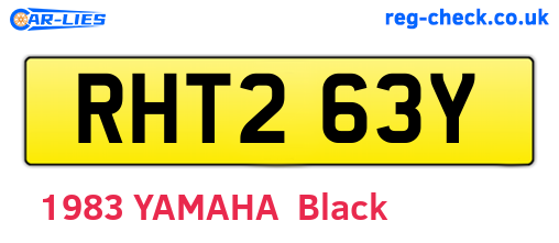 RHT263Y are the vehicle registration plates.
