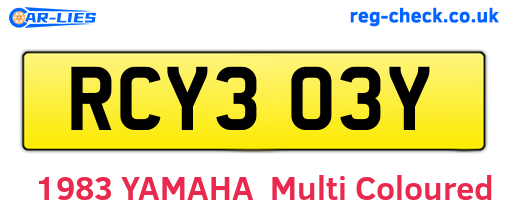 RCY303Y are the vehicle registration plates.