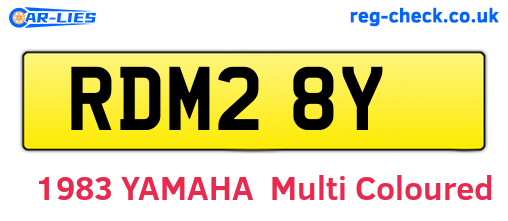 RDM28Y are the vehicle registration plates.