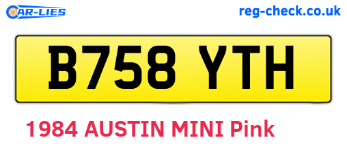 B758YTH are the vehicle registration plates.