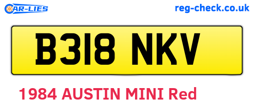 B318NKV are the vehicle registration plates.