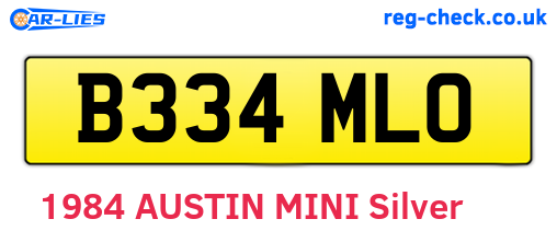 B334MLO are the vehicle registration plates.