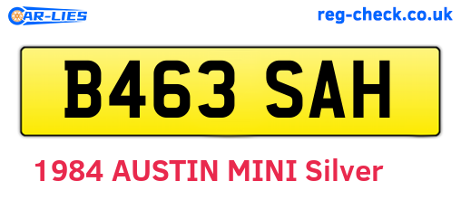 B463SAH are the vehicle registration plates.