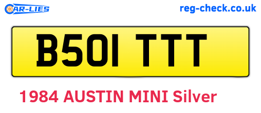 B501TTT are the vehicle registration plates.