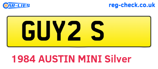 GUY2S are the vehicle registration plates.