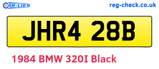 JHR428B are the vehicle registration plates.